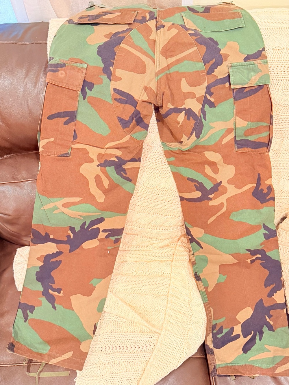Men's Camouflage Cargo Pants - Green/Brown Camo